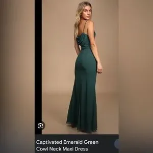 Lulus | Dresses | Lulus Captivated Cowl Neck Gown Emerald Greensize |  Poshmark